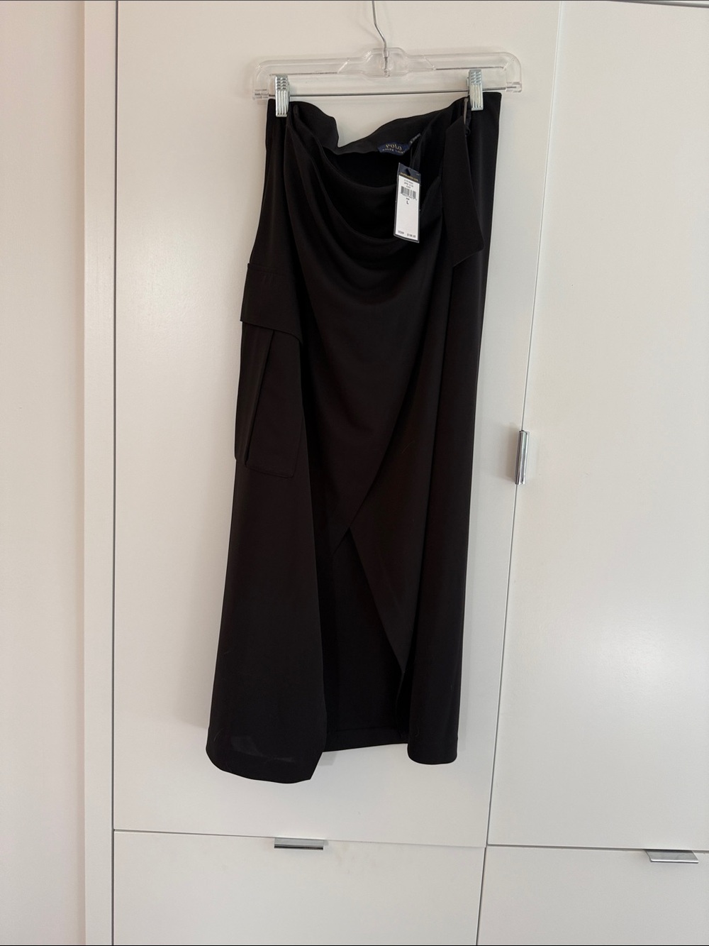 Polo by Ralph Lauren Black Draped High-Low Skirt